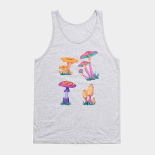 Vintage Colorful Mushrooms - Hippie Art Tank Top